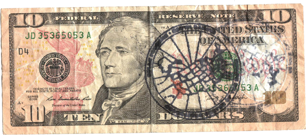 ten dollar bill from belle fourche